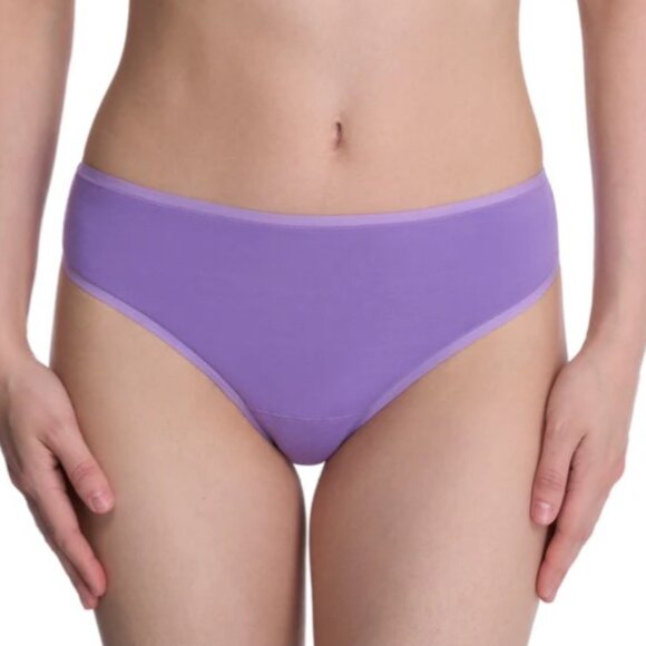 Natori Bliss Bare Cotton Thong 2-Pack Rose Mist & Violet Blue M - Picture 7 of 8